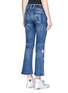 Back View - Click To Enlarge - 72877 - Crane embroidered flared jeans