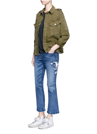 Figure View - Click To Enlarge - 72877 - Crane embroidered flared jeans