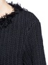 Detail View - Click To Enlarge - 73037 - Frayed trim braided cotton-wool sweater