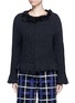 Main View - Click To Enlarge - 73037 - Frayed trim braided cotton-wool sweater