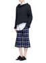 Figure View - Click To Enlarge - 73037 - Frayed trim braided cotton-wool sweater