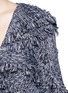 Detail View - Click To Enlarge - 73037 - Frayed trim braided cotton V-neck top