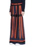 Front View - Click To Enlarge - SACAI - Embroidered regimental calligraphy stripe pleated pants