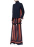 Figure View - Click To Enlarge - SACAI - Embroidered regimental calligraphy stripe pleated pants