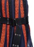 Detail View - Click To Enlarge - SACAI - Embroidered regimental calligraphy stripe pleated skirt