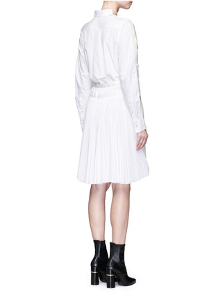 Back View - Click To Enlarge - SACAI - Shoulder patch pleated back knit dress