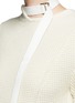 Detail View - Click To Enlarge - SACAI - Patch sleeve belted neck wool sweater