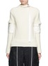 Main View - Click To Enlarge - SACAI - Patch sleeve belted neck wool sweater