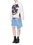 Figure View - Click To Enlarge - SACAI - Swirl embroidered side zip sweatshirt