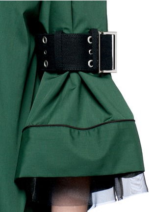 Detail View - Click To Enlarge - SACAI - Belted sleeve cotton blend top
