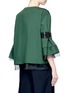Back View - Click To Enlarge - SACAI - Belted sleeve cotton blend top