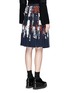 Back View - Click To Enlarge - SACAI - Calligraphy print belted plissé pleat skirt
