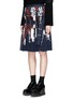 Front View - Click To Enlarge - SACAI - Calligraphy print belted plissé pleat skirt