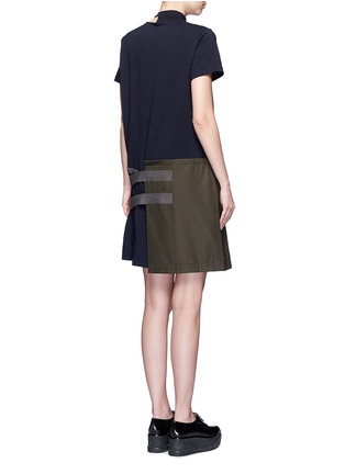 Back View - Click To Enlarge - SACAI - Buckle strap twill apron T-shirt dress