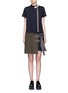 Main View - Click To Enlarge - SACAI - Buckle strap twill apron T-shirt dress