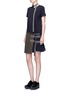 Figure View - Click To Enlarge - SACAI - Buckle strap twill apron T-shirt dress
