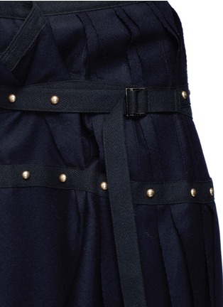 Detail View - Click To Enlarge - SACAI - Stud mock wrap wool melton skirt