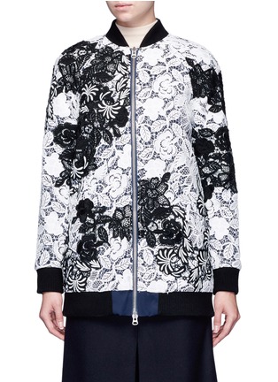 Main View - Click To Enlarge - SELF-PORTRAIT - Floral guipure lace bomber jacket