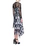 Back View - Click To Enlarge - SELF-PORTRAIT - 'Vine' asymmetric floral guipure lace midi dress