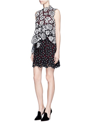 Figure View - Click To Enlarge - SELF-PORTRAIT - 'Millie' tiered peplum floral guipure lace dress