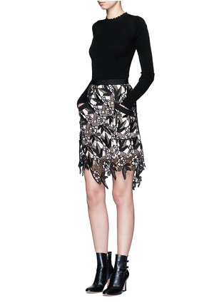 Figure View - Click To Enlarge - SELF-PORTRAIT - 'Nina' floral guipure lace skirt