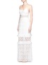 Figure View - Click To Enlarge - SELF-PORTRAIT - 'Peony' geometric guipure lace ruffle bridal dress