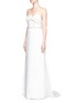 Figure View - Click To Enlarge - SELF-PORTRAIT - 'Angelica' crepe train floral lace bridal dress