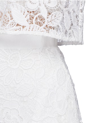Detail View - Click To Enlarge - SELF-PORTRAIT - 'Marcela' cape overlay guipure lace bridal dress