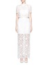 Main View - Click To Enlarge - SELF-PORTRAIT - 'Marcela' cape overlay guipure lace bridal dress