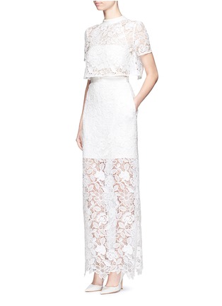 Figure View - Click To Enlarge - SELF-PORTRAIT - 'Marcela' cape overlay guipure lace bridal dress