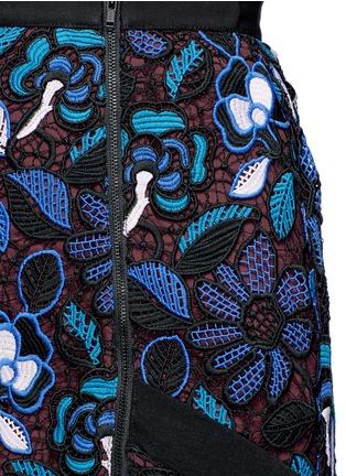 Detail View - Click To Enlarge - SELF-PORTRAIT - 'Garden' floral guipure lace midi skirt