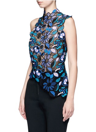 Front View - Click To Enlarge - SELF-PORTRAIT - 'Celeste' floral guipure lace sleeveless top