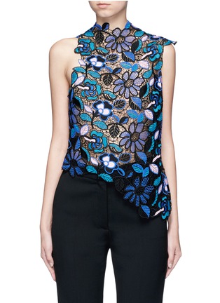 Main View - Click To Enlarge - SELF-PORTRAIT - 'Celeste' floral guipure lace sleeveless top