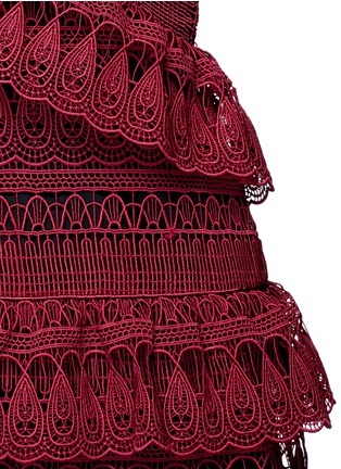 Detail View - Click To Enlarge - SELF-PORTRAIT - Teardrop geometric guipure lace tiered dress