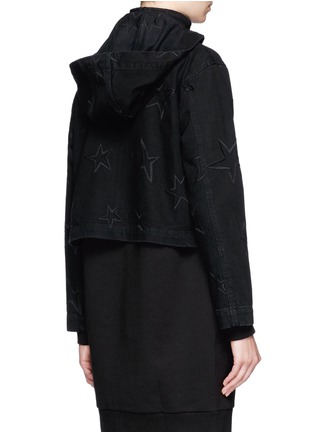 Back View - Click To Enlarge - ÊTRE CÉCILE - Star embroidered cropped denim parka