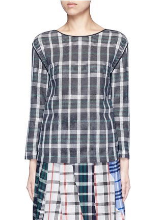 Main View - Click To Enlarge - 73182 - Mesh plaid cotton top