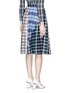Back View - Click To Enlarge - 73182 - Patchwork plaid pleated cotton skirt