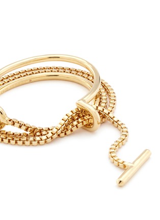 Detail View - Click To Enlarge - EDDIE BORGO - 'Allure Wrap' box chain padlock cuff bracelet