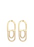 Main View - Click To Enlarge - EDDIE BORGO - 'Allure' padlock hoop box chain earrings