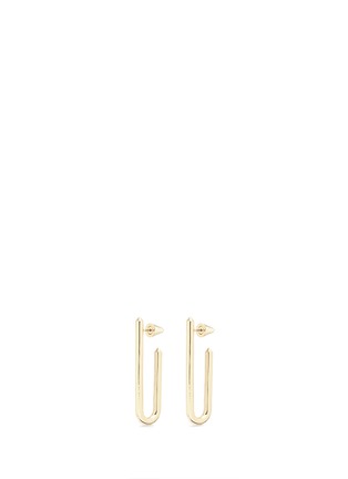 Main View - Click To Enlarge - EDDIE BORGO - 'Idle' 12k gold plated padlock drop earrings