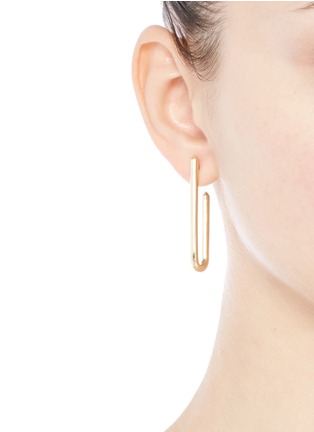 Figure View - Click To Enlarge - EDDIE BORGO - 'Idle' 12k gold plated padlock drop earrings