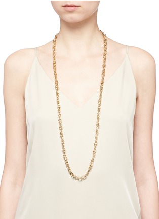 Figure View - Click To Enlarge - EDDIE BORGO - 'Fame' 12k gold plated brass link necklace