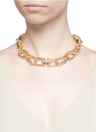 Figure View - Click To Enlarge - EDDIE BORGO - 'Fame' 12k gold plated link choker necklace
