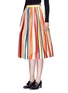 Front View - Click To Enlarge - ALICE & OLIVIA - 'Nikola' variegated stripe cotton skirt