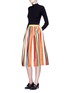 Figure View - Click To Enlarge - ALICE & OLIVIA - 'Nikola' variegated stripe cotton skirt