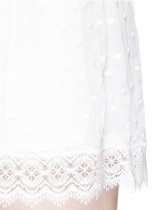 Detail View - Click To Enlarge - ZIMMERMANN - 'Realm' eyelash lace silk georgette playsuit