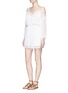Figure View - Click To Enlarge - ZIMMERMANN - 'Realm' eyelash lace silk georgette playsuit