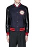 Main View - Click To Enlarge - ALEXANDER MCQUEEN - Leather sleeve wool felt baseball jacket