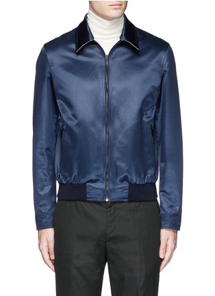 Detail View - Click To Enlarge - ALEXANDER MCQUEEN - Swallow embroidery reversible satin blouson jacket
