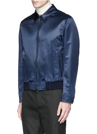 Front View - Click To Enlarge - ALEXANDER MCQUEEN - Swallow embroidery reversible satin blouson jacket